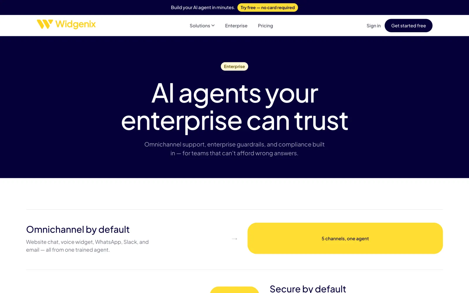 Enterprise-grade AI agents with omnichannel support and guardrails