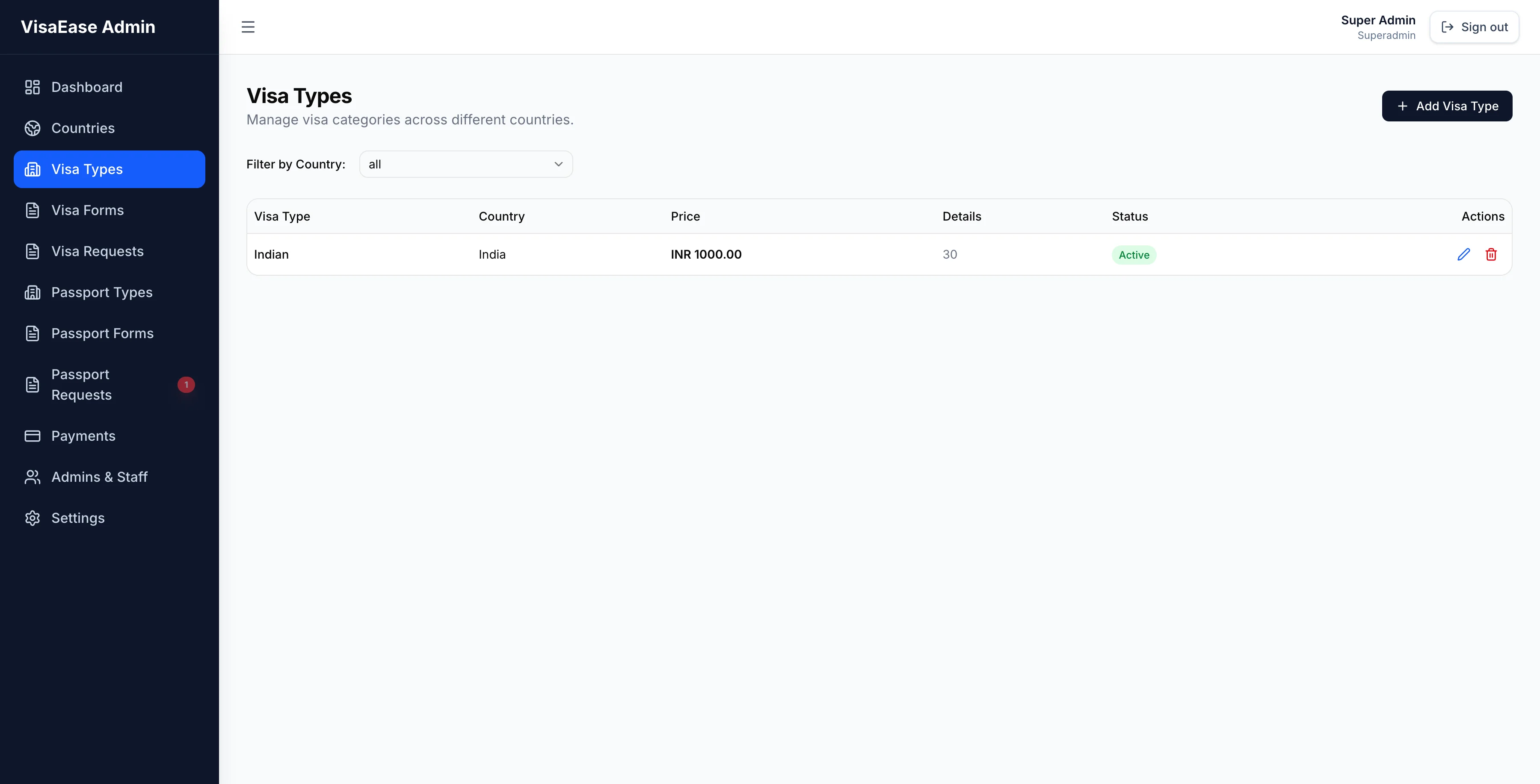 VisaEase UI transformation design preview