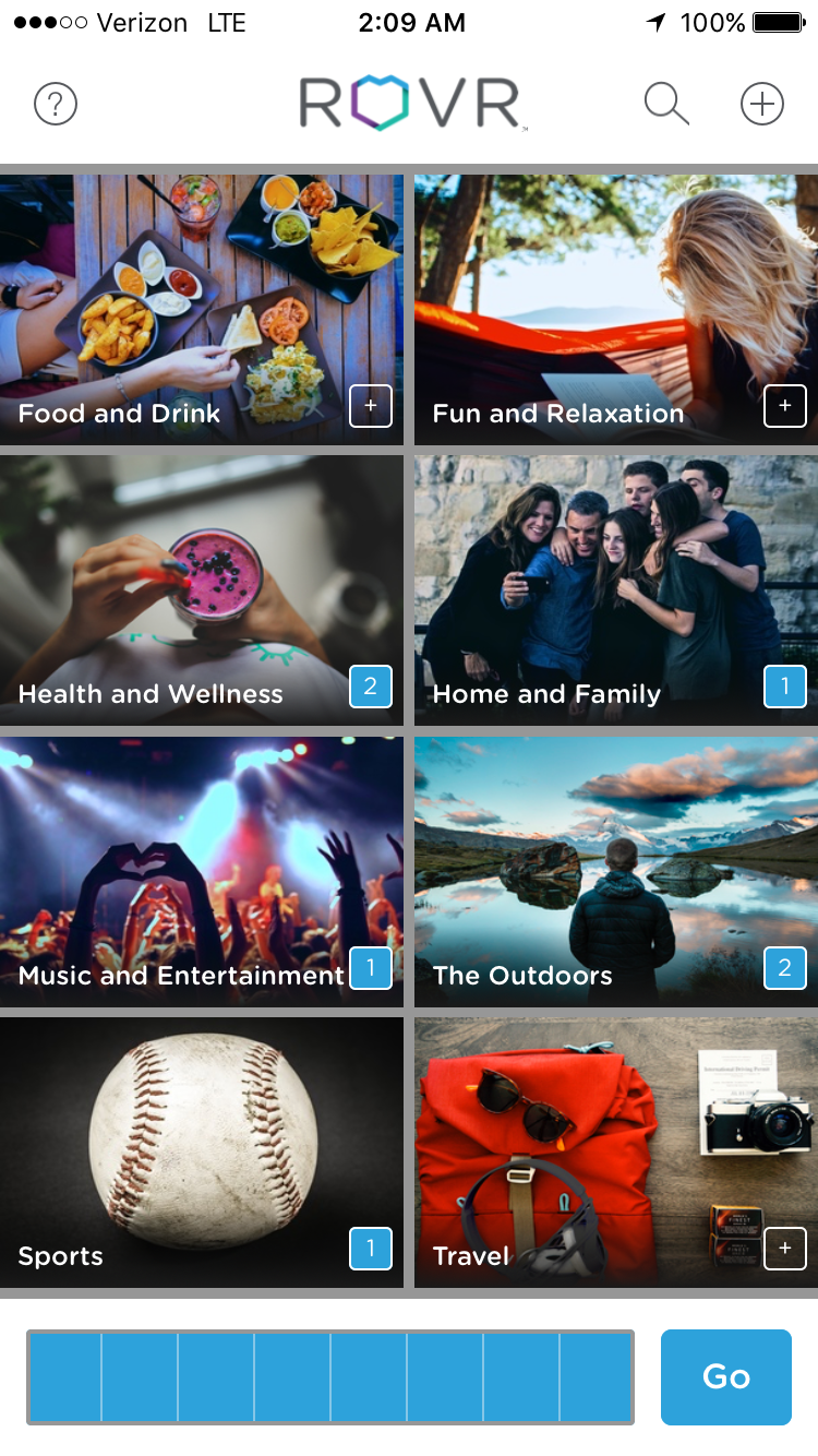 ROVR Activity Interests